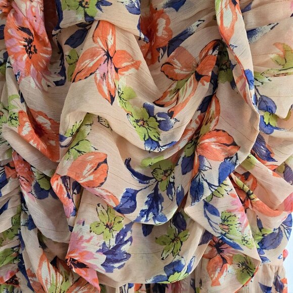 Lulus Stunning Soiree Blush Pink Floral Ruched Midi Dress Size XXL - Picture 5 of 10